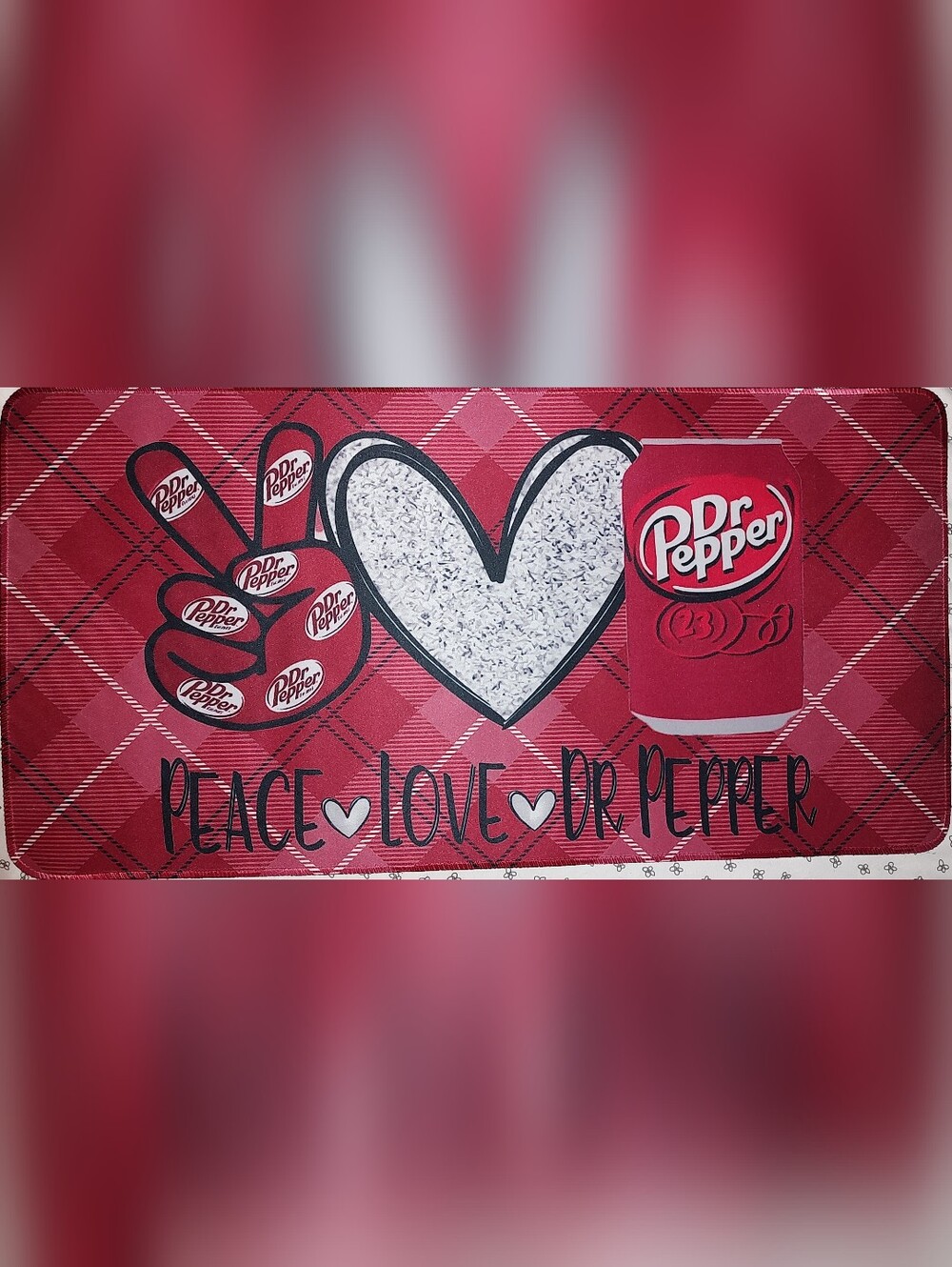 New?! Peace Love Dr Pepper Desk Gaming Mat 12"X24"